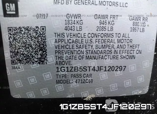 1G1ZB5ST4JF120297 фото 9