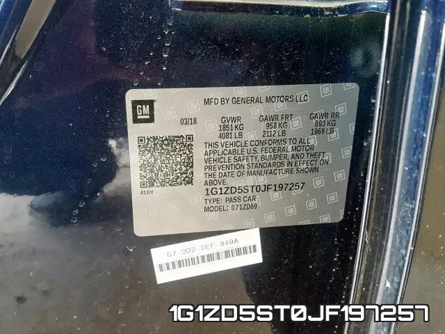 1G1ZD5ST0JF197257 фото 2