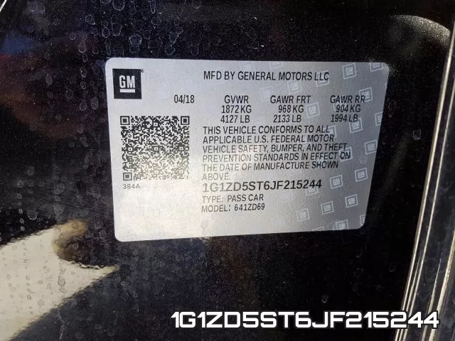 1G1ZD5ST6JF215244 фото 2