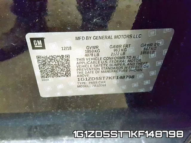 1G1ZD5ST7KF148798 фото 2