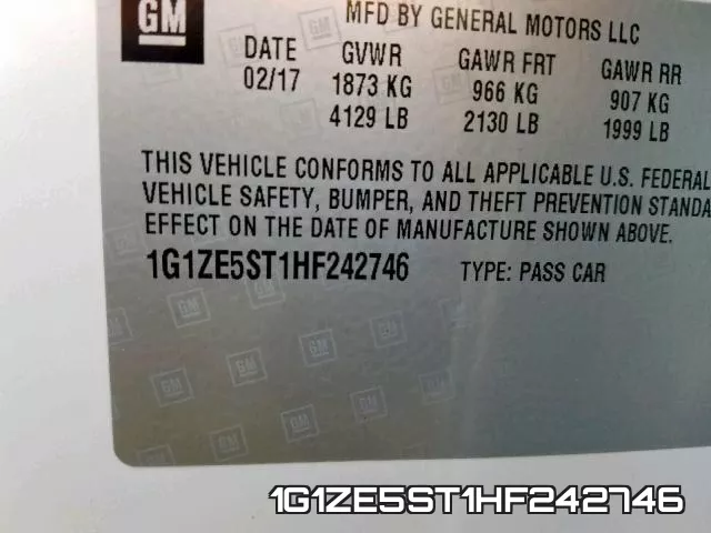 1G1ZE5ST1HF242746 фото 2