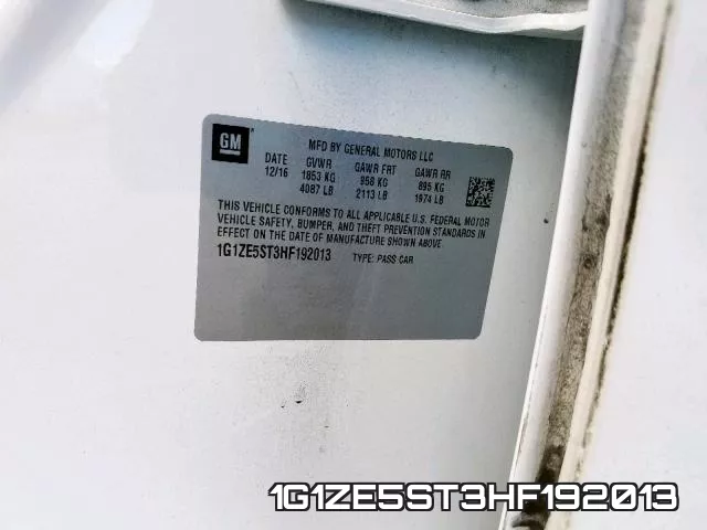 1G1ZE5ST3HF192013 фото 2