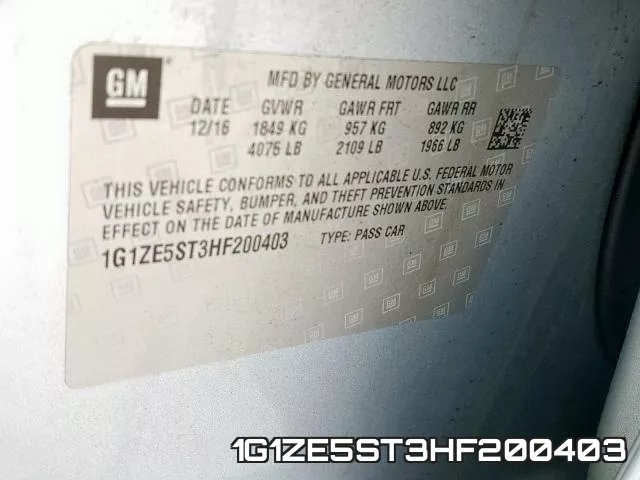 1G1ZE5ST3HF200403 фото 2