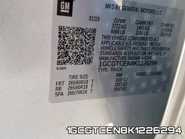 1GCGTCEN8K1226294 фото 2
