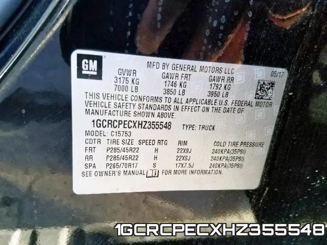 1GCRCPECXHZ355548 фото 2