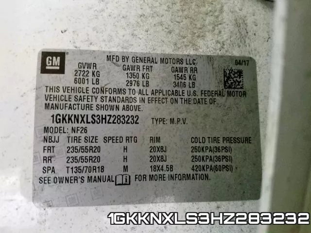 1GKKNXLS3HZ283232 фото 2
