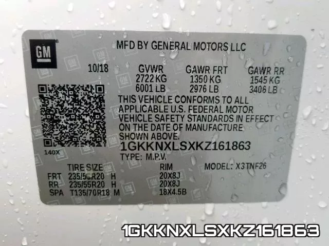 1GKKNXLSXKZ161863 фото 2