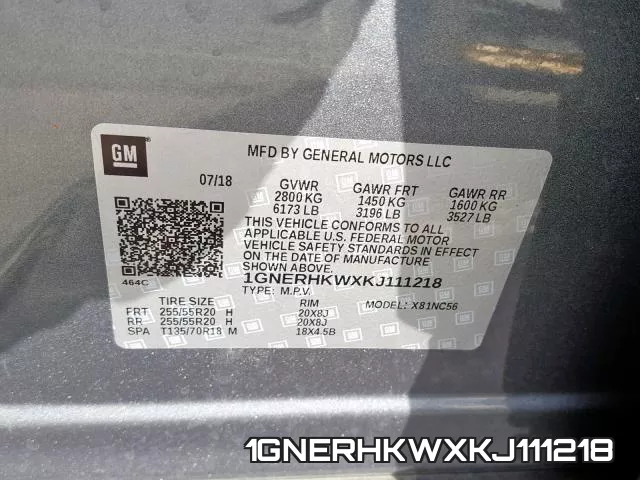 1GNERHKWXKJ111218 фото 2