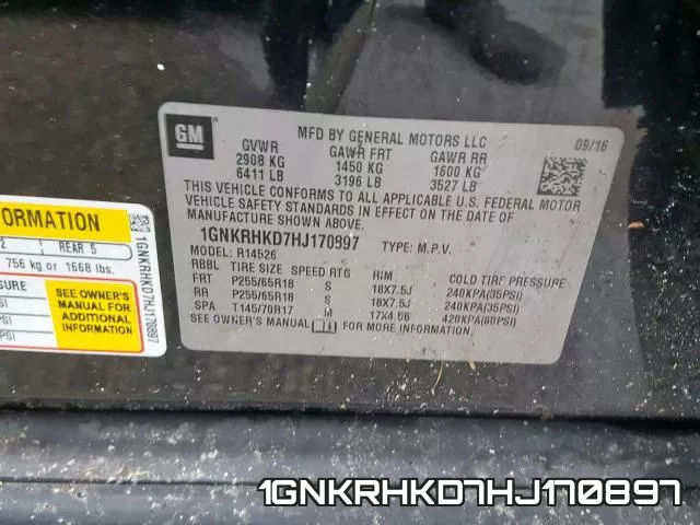 1GNKRHKD7HJ170897 фото 2