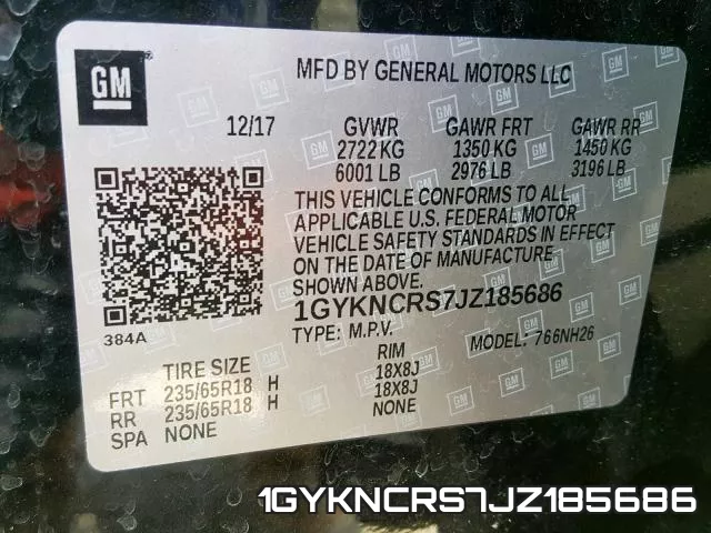 1GYKNCRS7JZ185686 фото 2