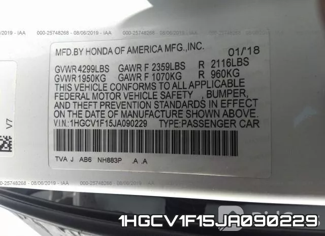 1HGCV1F15JA090229 фото 9