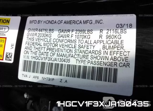 1HGCV1F3XJA130435 фото 10