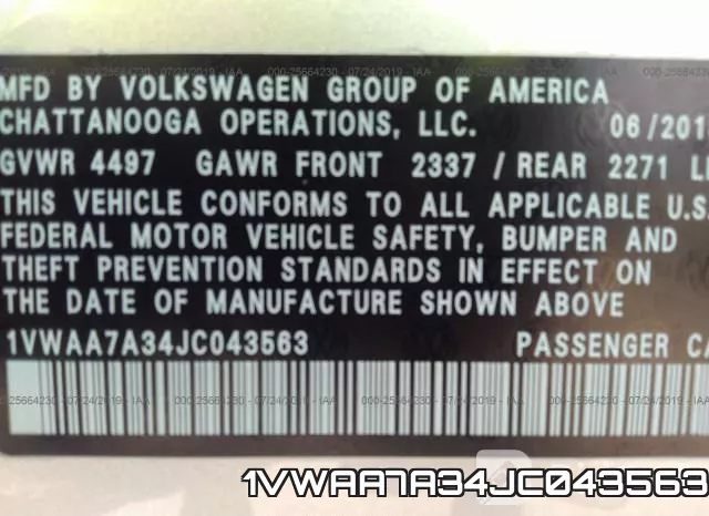 1VWAA7A34JC043563 фото 9