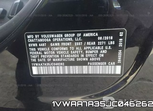 1VWAA7A35JC046262 фото 9