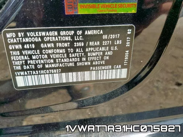 1VWAT7A31HC075827 фото 2
