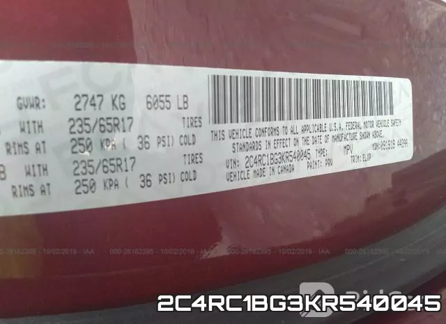 2C4RC1BG3KR540045 фото 10