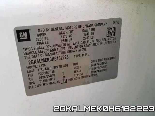 2GKALMEK0H6182223 фото 2