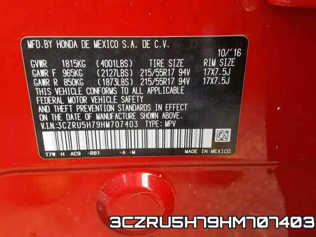3CZRU5H79HM707403 фото 2