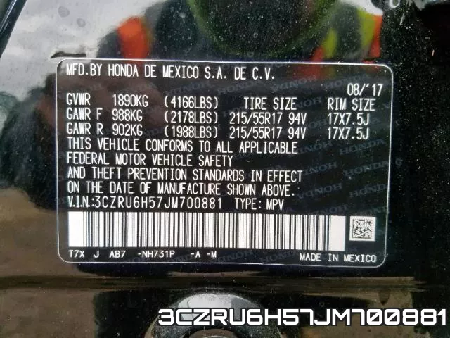 3CZRU6H57JM700881 фото 2