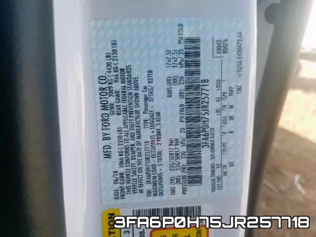 3FA6P0H75JR257718 фото 2