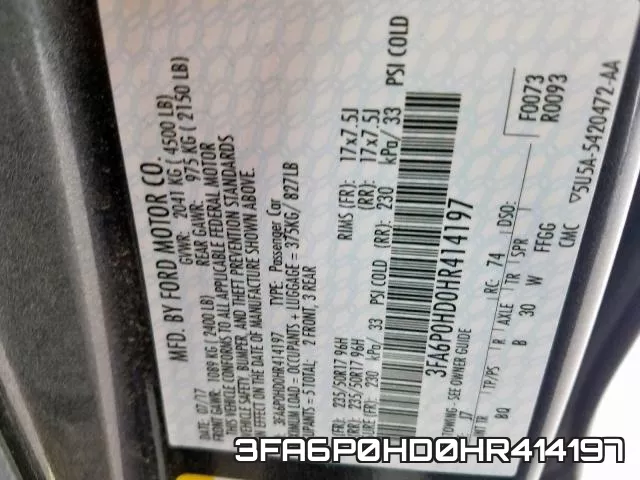 3FA6P0HD0HR414197 фото 2