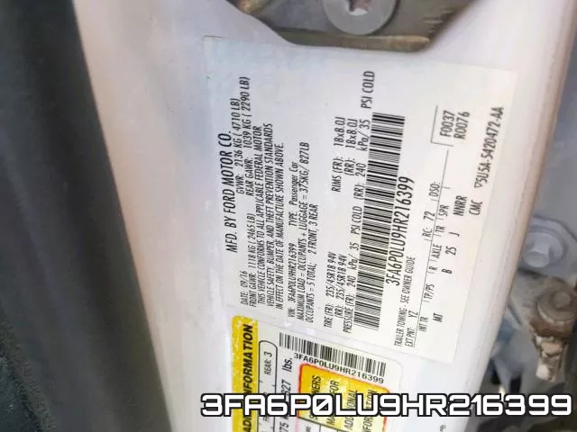 3FA6P0LU9HR216399 фото 2