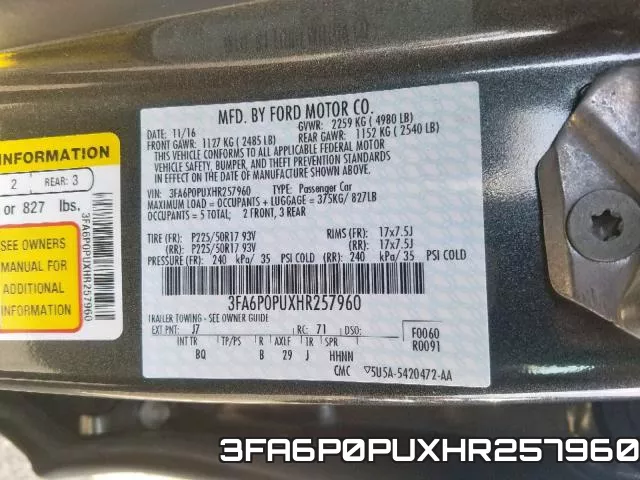 3FA6P0PUXHR257960 фото 2