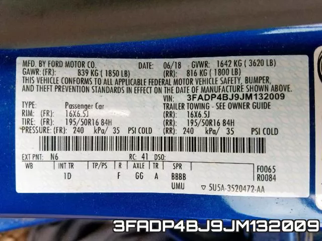 3FADP4BJ9JM132009 фото 2
