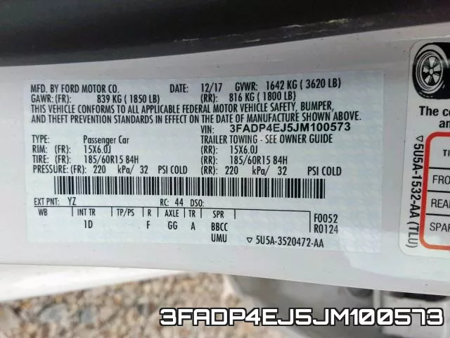 3FADP4EJ5JM100573 фото 2