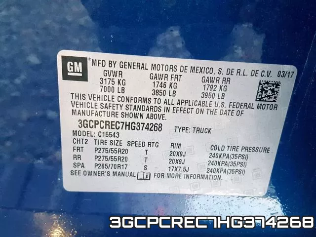3GCPCREC7HG374268 фото 2