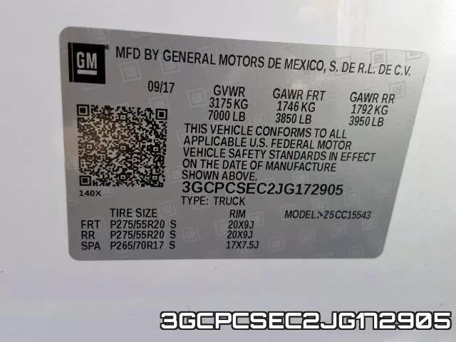 3GCPCSEC2JG172905 фото 2