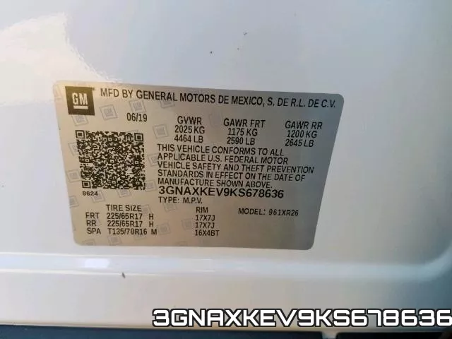3GNAXKEV9KS678636 фото 2