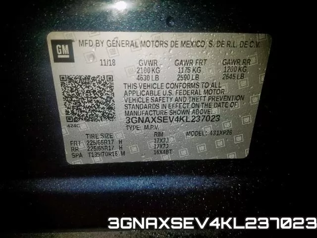 3GNAXSEV4KL237023 фото 2