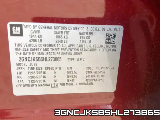 3GNCJKSB5HL273865 фото 2