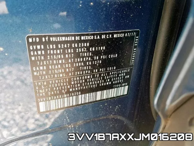 3VV1B7AXXJM016208 фото 2