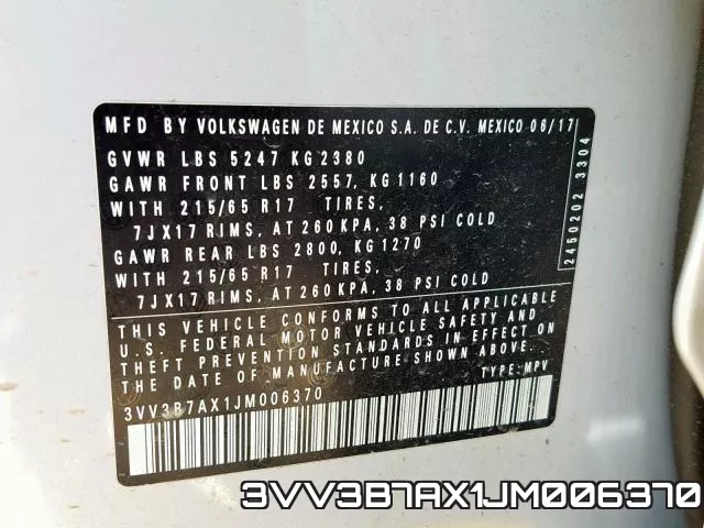 3VV3B7AX1JM006370 фото 2