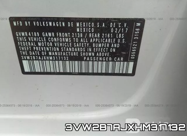 3VW2B7AJXHM317132 фото 10