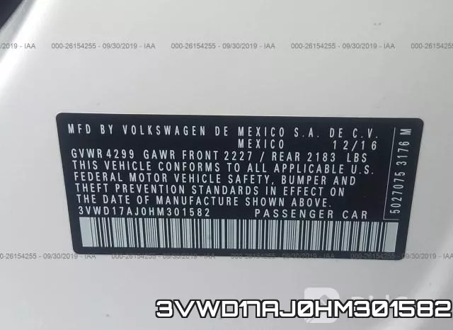 3VWD17AJ0HM301582 фото 9