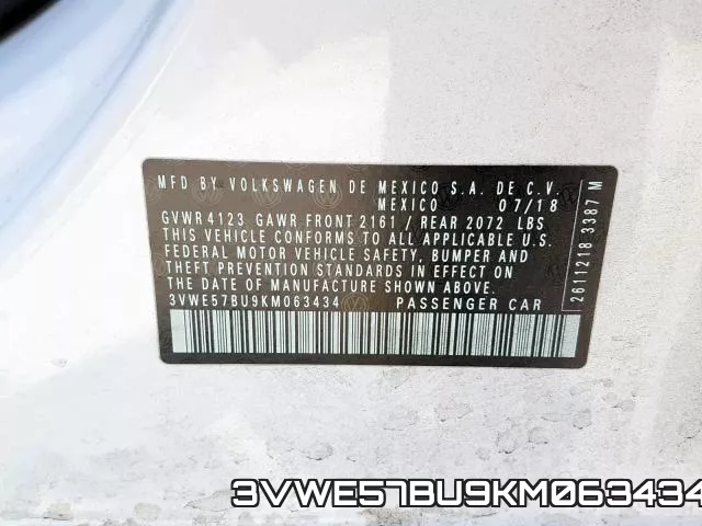 3VWE57BU9KM063434 фото 2