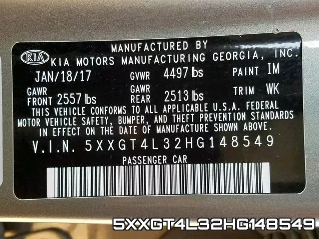 5XXGT4L32HG148549 фото 2