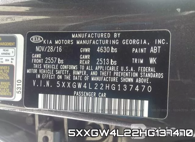 5XXGW4L22HG137470 фото 10