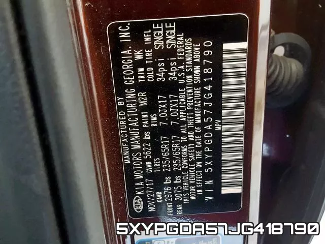 5XYPGDA57JG418790 фото 2
