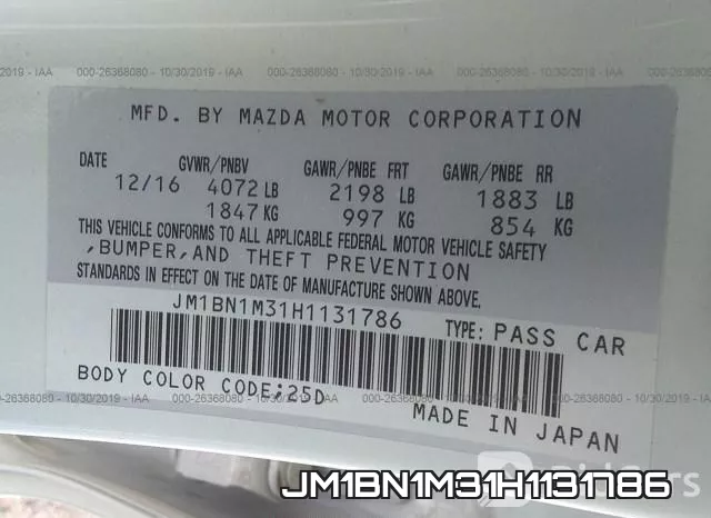 JM1BN1M31H1131786 фото 10