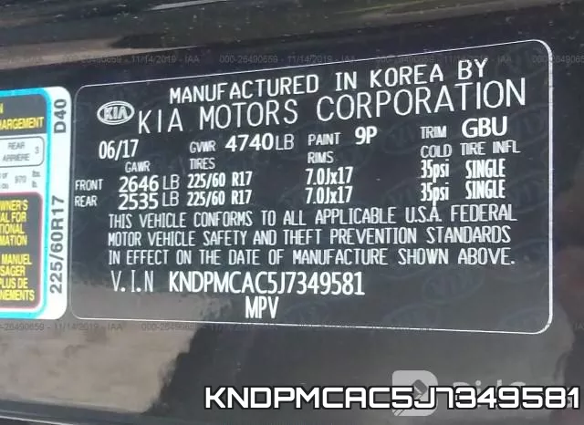 KNDPMCAC5J7349581 фото 10