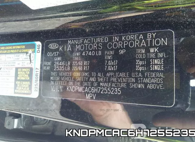 KNDPMCAC6H7255235 фото 10