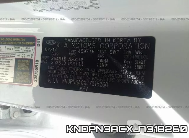 KNDPN3ACXJ7318260 фото 9