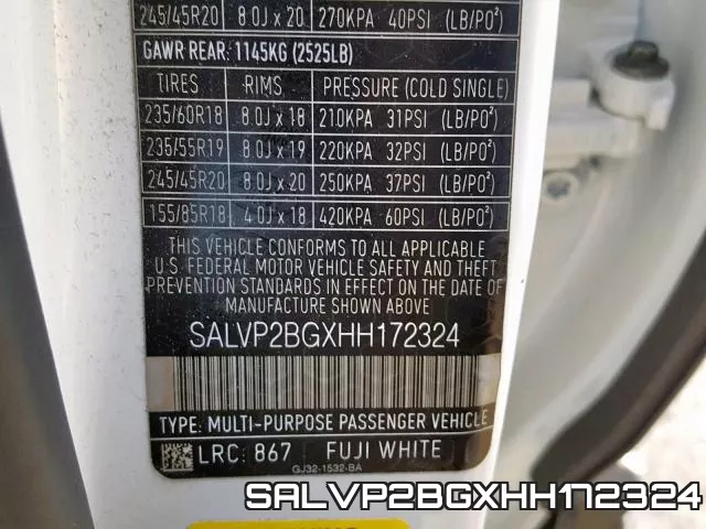 SALVP2BGXHH172324 фото 2