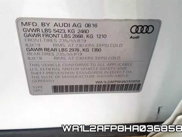 WA1L2AFP8HA036858 фото 2