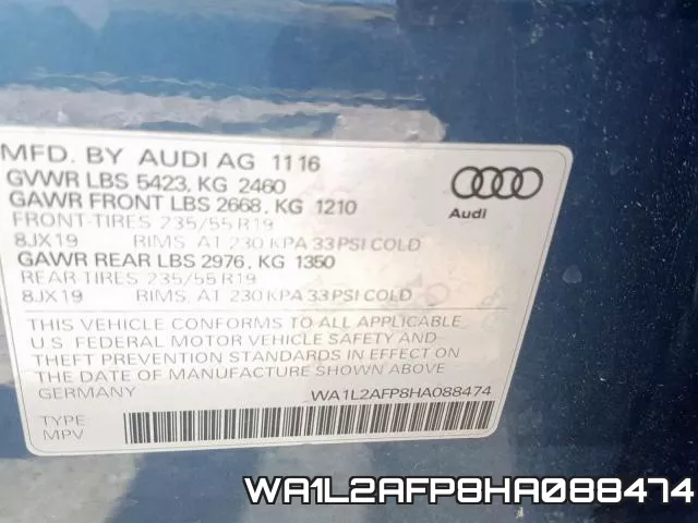 WA1L2AFP8HA088474 фото 2