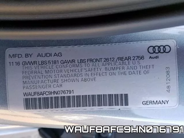 WAUF8AFC9HN076791 фото 2